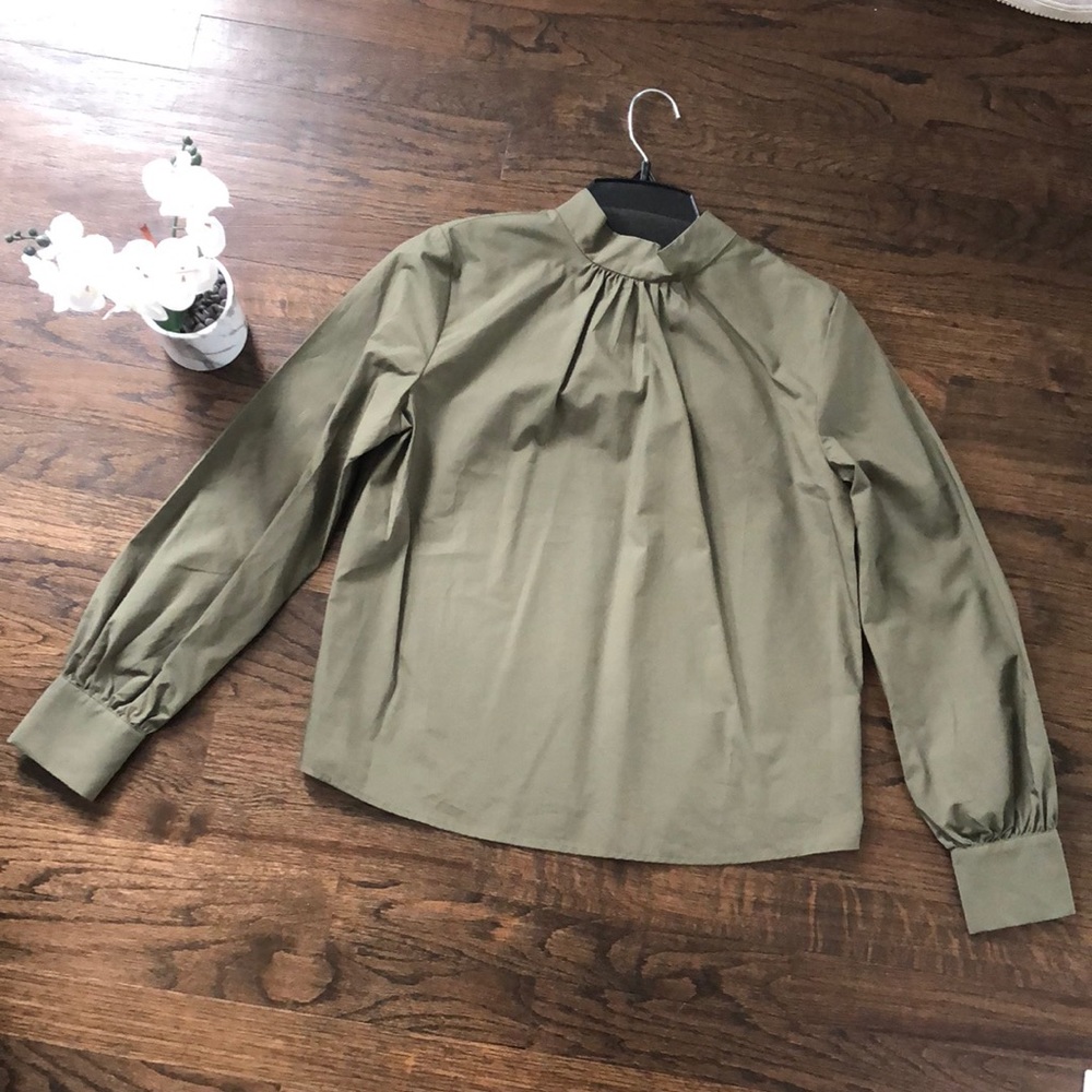 Banana Republic Olive Green Cotton Blouse